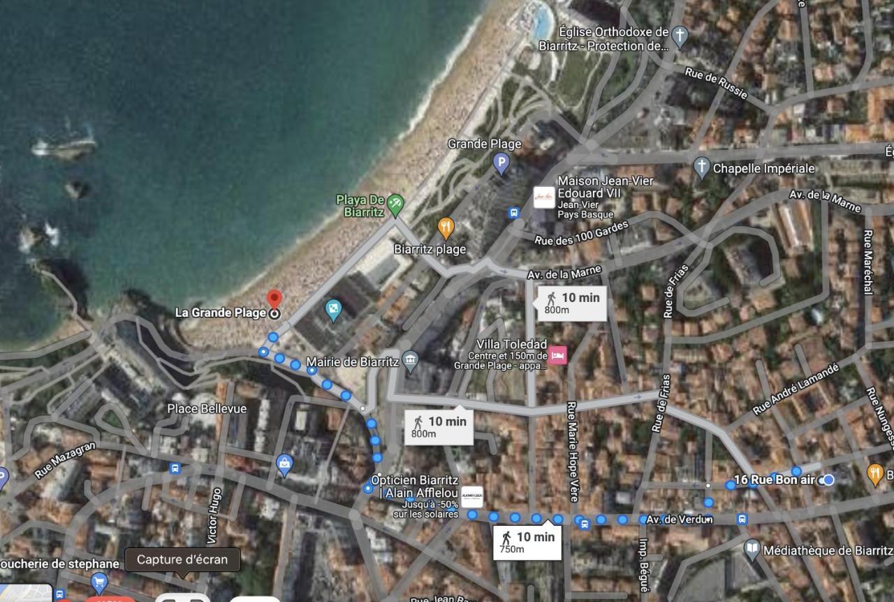 Biarritz Centre, Pres Avenue De Verdun, Cosy Apt 2 Pieces , Salon , Chambre Separe, Rue Tres Calme A 10 Minutes A Pied De La Grande Plage Luaran gambar